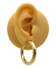 Wide hoop earrings 35 mm diameter 5 mm round wire in 18k yellow gold