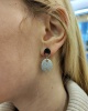 Pendientes calabrote doble pavé de circonitas y plata 925