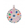 Multicolor Turkish Eye Pendant in 925 Sterling Silver