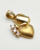 Pendentif arrosoir coeur or jaune 750 zirconiums