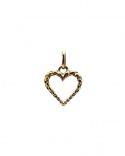 Pendentif coeur torsadé or jaune 750