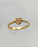 Small diamond heart ring 18k yellow gold