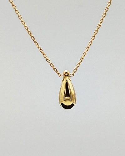 Drop Pendant Necklace with Cable Chain 18k Yellow Gold – Choker Style