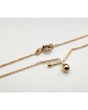 Collier barrette et boules or jaune 750