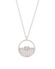 Circle Necklace with Flowers and Heart zirconia 925 Sterling Silver