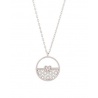 Circle Necklace with Flowers and Heart zirconia 925 Sterling Silver