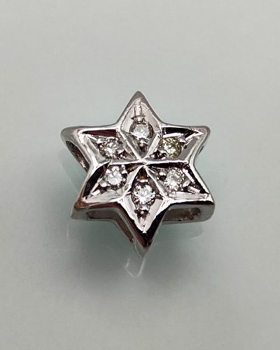 Pendentif étoile diamants or blanc 750