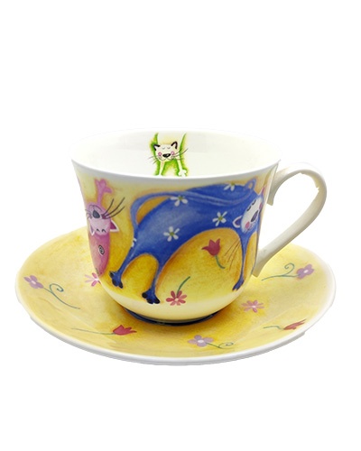 Tazas de desayuno modelo Friends en porcelana inglesa Roy Kirkham